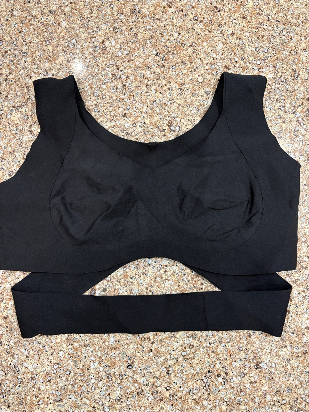 Black Cutout Crop Top Bralette Hook & Eye Back Size M